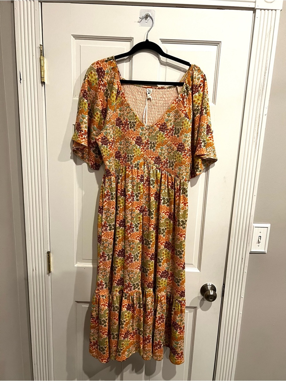 Kate Quinn Floral Midi Dress XXL NWT Organic Cotton Pockets